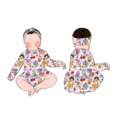 Custom Comfortable and Soft Plaid Print Snap Buttons Flutter Sleeve Baby Girl Bodysuit for Toddler Newborn Baby
