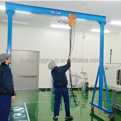 Factory Price High Efficiency MINI MOBILE TRACKLESS GANTRY CRANE 10t Indoor Crane