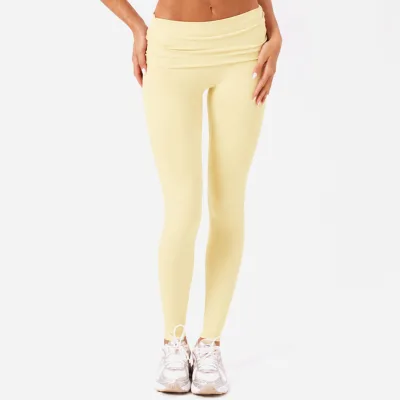 Ladies High Waisted Breathable Yoga Pants Pleated Elastic Waist Bootcut Hip Lifting Slim Fit Casual Fitness Training Wear
