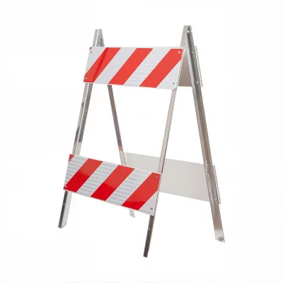 32inch Foldable Iron A-frame Traffic Warning Sign Portable Reflective Construction Barricade for Temporary Road Work