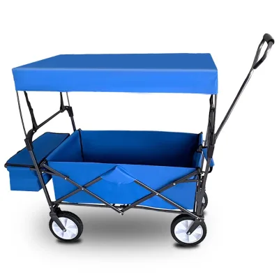 Outdoor Camping Fishing Garden Shopping Sports Folding Canopy Wagon with Brake