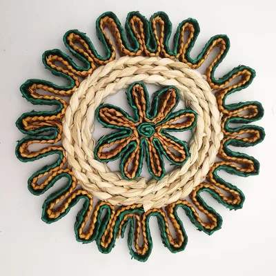 Wholesale Straw Woven Placemats Handmade Environmentally Friendly Aesthetically Pleasing Circular Placemats