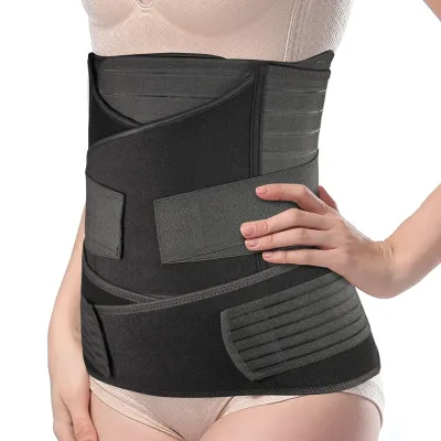 3 in 1 Adjustable Compression Wrap Waist Trainer C Section Belly Binder for Women After Birth