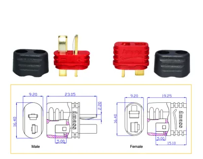 Original Amass No-slip T Plug Connector 25A/50A AM-1015E High Current for RC Battery