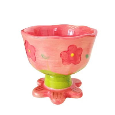 Factory Direct Sales Custom Creative Ice Cream Ceramic Bowl Lovely Home Ceramic Yogurt Salad Dessert Ice Cream Bowl