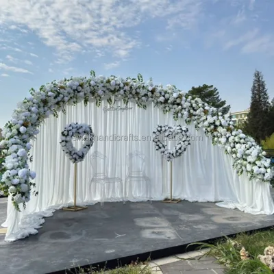 Hot Sale New Metal Artificial Floral Arch Wedding Arch for Party Event Stage Wedding Decoration