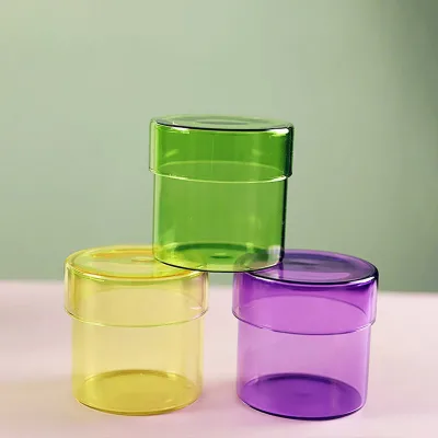 56H Factory Colorful Storage Jar Kitchen Storage Jar Glass Storage Jar with Lid