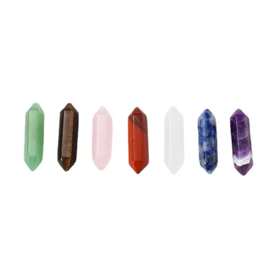 New Hot Sale 7 Pieces 6 Faced Mini Polished  Natural Crystal Wands Gemstone.Use for DIY  Jewelry