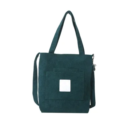 Custom Logo Reusable Cotton Canvas Tote Bag Fashionable Crossbody Zipper Shoulder Handbag with Letter Pattern for Shopping Gift