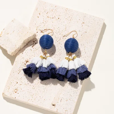 Retro Boho Style Drop Dangle Earrings Multi Designs Handmade Earrings Long Layered Statement Tassel Earrings for Women Girls