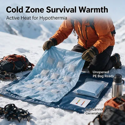 Self Warming Blanket Better Than Old Style Survival Mylar Blanket Improve Survival Chance for First Responder Field Work