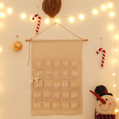 Custom Embroidered Logo Printed Gift Advent Calendar Empty Christmas Tree Advent Calendar