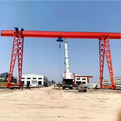 Mechanical Workshop Handling Gantry Crane Rail Mobile Single-Beam Crane MH Type 25 Ton 24m Span 10m Lifting Ground+Remote
