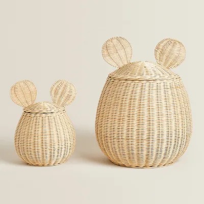Nordic-style Rattan Woven Storage Basket in the Shape of Decorative Home Toy Storage Box Handwoven Storage Basket