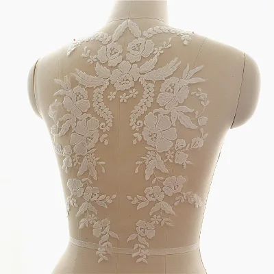 Cotton Thread Embroidery Flower Patch Wedding Dress Veil Lace Decoration Material