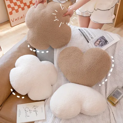 Creamy Heart-shaped Pillow for Sleeping, Nordic Style