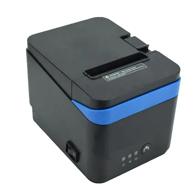80mm Table Thermal Receipt Printer 203dpi Hotel Serial+USB/Lan Interface Auto Cutting Printer in Stock 58mm Max Paper