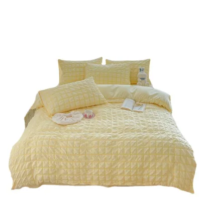 Seersucker 4-piece Bed Cover 3-piece Fall and Winter Home Bedding Cover