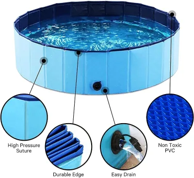 Inflatable Pet Swimming Pool Pet Bath Pool Collapsible Water Play Equipment Floats