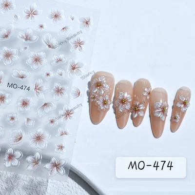 Private Label Hollow Decal Stickers Crystal Flowers Snake Pattern Diy French Manicure Nail Stickers
