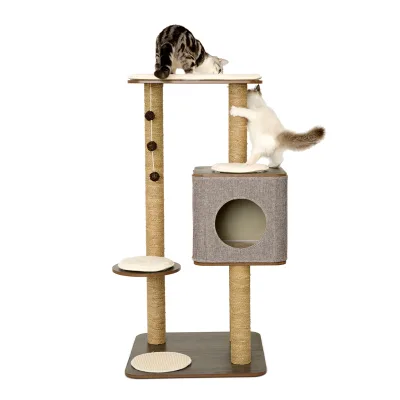 New Arrived Space Bed Color Scratching Post Scratchers Capsule Removable Fabric House Cat Tree Climp Frame for Sale