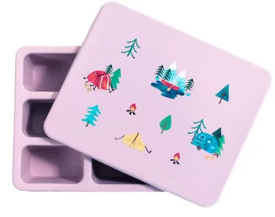 NEW Silicone Snack Box for Kids, 4 Compartment Food Containers