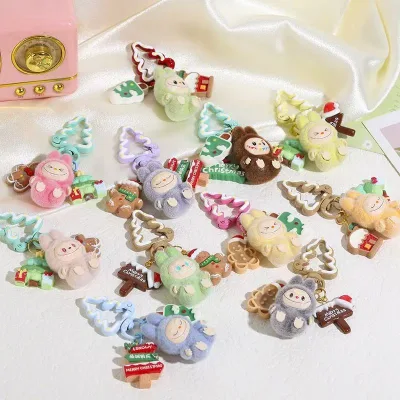 Factory Wholesale Cartoon Labubu Keyring Creative Ornament Keychain Car Keychain For Key Accessories