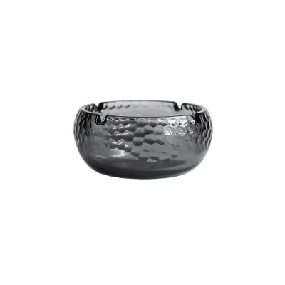 Support Private logo Custom Cigar clear Glass Ashtray, High Grade Round Shape Retail Glass Ash Tray