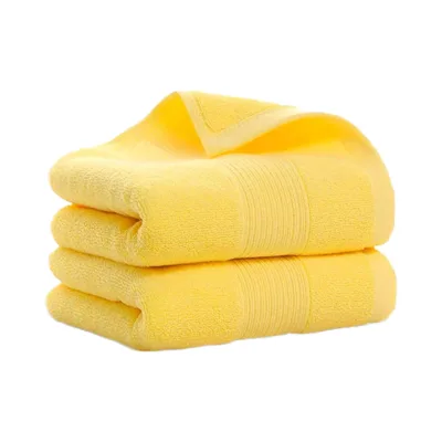 Bathroom Hand Towels 14x30 Inch Soft Cotton Highly Absorbent Woven Technics for Home Face Gym Spa in Yellow 2 Pack