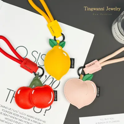 Hot Sale Creative PU Leather Fruit Bag Pendant Delicate PU Bag Charm Pendant For Small Gift Accessories
