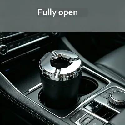 Universal One-Touch Open Car Ashtray Portable Cigar Ashtray for Car in Cup Holder for Most Car SUV Pickup Truck