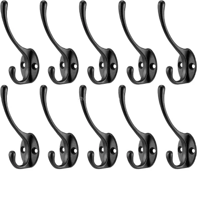 Heavy-duty Retro Entrance Zinc Alloy Multifunction 2 Hooks Clothes Hook Bathroom Bedroom Wall Hook Hanging Towels Clothes Keys