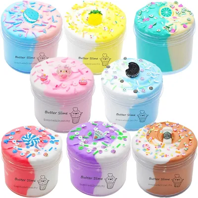 Slime Suppliers Hot Selling Crystal Clear Slime Gradient Transparent Crystal Mud Non-Stick Fluffy Slime