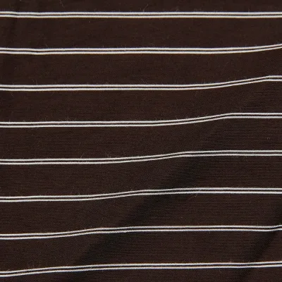 Ultra-lightweight 70GSM Cotton Nylon Yarn-Dyed Stripe Fabric in Dark Coffee (85/15)