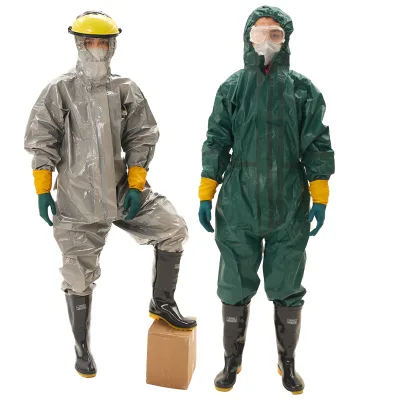 Disposable Hooded With Tapes Coverall Suitable For Spray Painting Workshop Of Chemical Plant