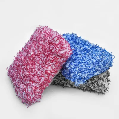 Car Accessories Buffing Mixed Color Premium Microfiber Car Wash Pad Mitt Sponge Glove for Auto Detailing Wheel Rim Cleaning