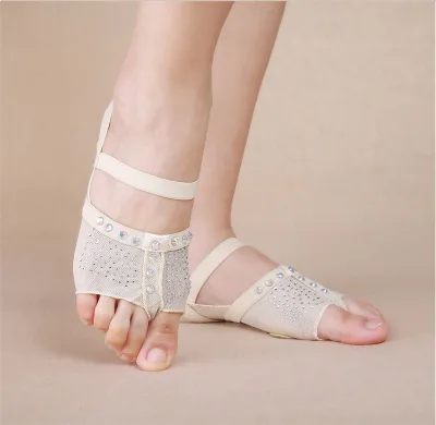 Ballroom Latin Dance Foot Thongs Heel Protector Professional Ballet Dance Socks Leather Sole Dance Shoes Foot Thong Toe Pad