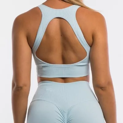 High Quality Yoga Sets Fitness Stretchy Thick Soft Seamless Scrunch Booty Leggings and Bra Set