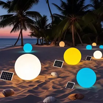 Smart LED Balls for Outdoor PE Plastic LED Spheres, Solar Power LED Ball Light