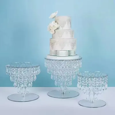 Wedding Dessert Table Cake Stand Set High Appearance Level Crystal Acrylic Cake Dessert Table Decoration Display Cake Stand