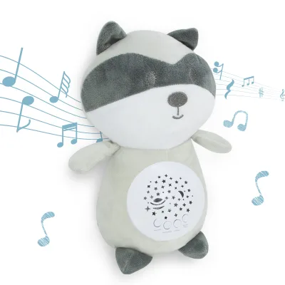 BGL Children's Raccoon Plush Toy Projection Music & Lighting Soothing Sleep Companionship for Babies