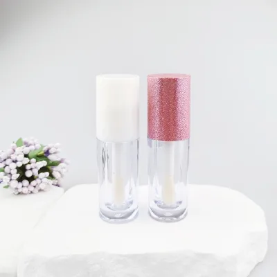 Custom Logo New Colorful High Quality Clear /Shiny Pink Cosmetic Lipstick Container Screw Cap Top 5.5ml Lip Gloss Tube Bottle