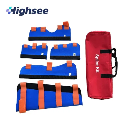 Emergency Portable Rescue Radiolucent Adult Child Arm Leg Body Splints Set With Straps and Handbag