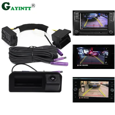 GAYINTT Canbus Data Dynamic Trajectory Car Reverse Backup Camera for Seat Arona 2017~2020 MIB Stereo, No Coding/ Plug and Play