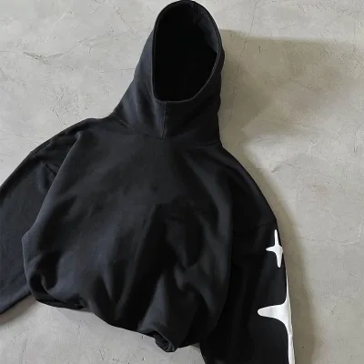 Customized Heavy Weight Cotton Puffy Printing Pullover Hoodie Oversized Puff Printing Hoodie for Men