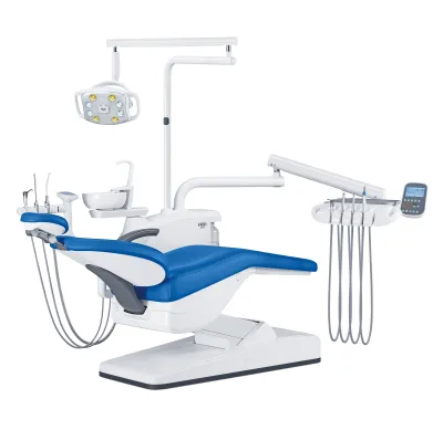 Luxury Dental Chair Unit With Glass Spittoon X-Ray Viewer and Memory Foam Cushion