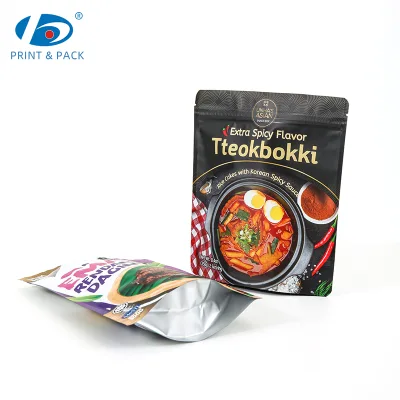Custom Tteokbokki Rice Cake Stand up Pouch for Retail Food Packaging with High-Definition Printing and Custom Artwork