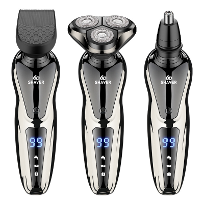 3 in 1  Battery Powered Triple Blade Electric Shavers for Men Floating Shaving Machine With USB Rechargeable