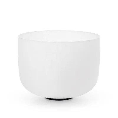 396Hz Solfeggio Frequency Throat Chakra Frosted Quartz Crystal Singing Bowl 8 Inch for Meditation Sound Bath