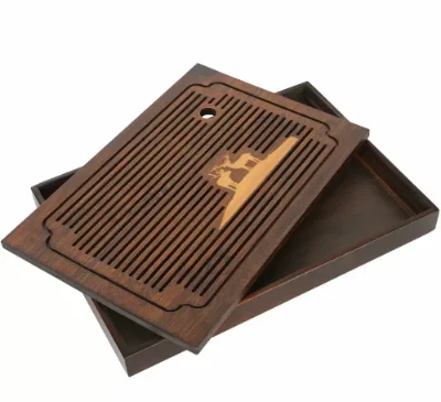 Traditional Chinese Eco-Friendly Bamboo Tea Table Plate Wood Kung Fu Tea Table Tray with Water Storage Tray